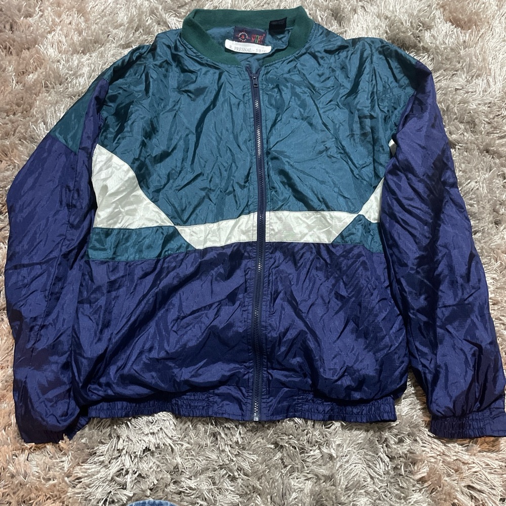 Source Unknown Teal and Navy Bomber Jacket